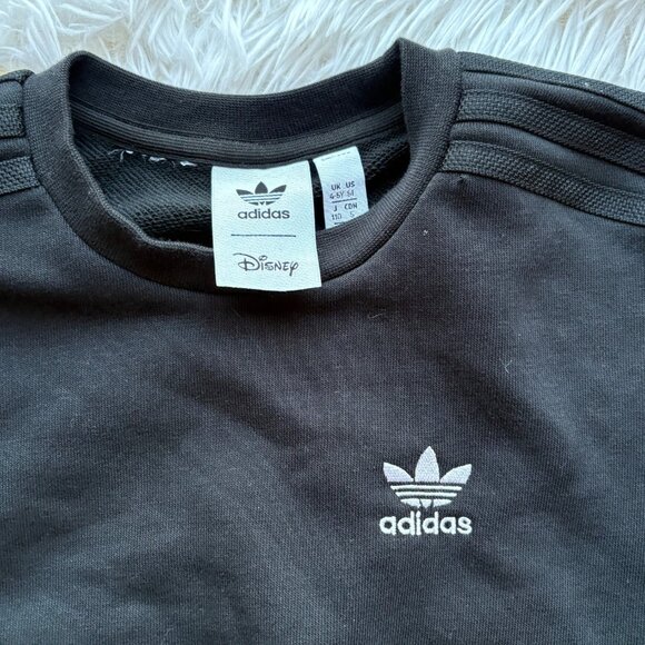 Adidas X Disney Mickey Mouse Kids Sweatshirt Black Size 5T Crewneck Cotton Blend - Picture 3 of 10